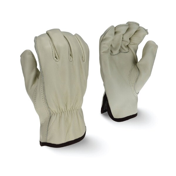 Radians Leather Drivers Gloves, Grain Cowhide Leather, Beige, M 1 PR RWG4122M - main